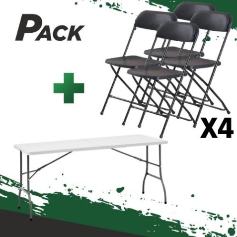 MESA DE RESINA PLEGABLE 152X70X74CM +...