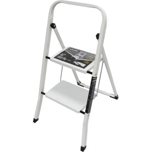 REACONDICIONADO ESCALERA DOMESTICA ACERO 2 PELDAÑOS MADER