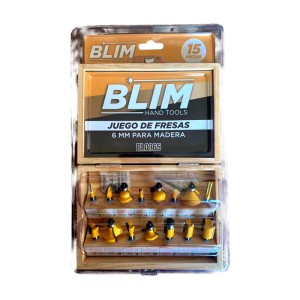 REACONDICIONADO JUEGO 15 PCS FRESAS 6MM PARA MADERA BLIM
