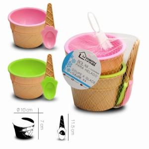 PACK 2 VASITOS HELADO + CUCHARAS...