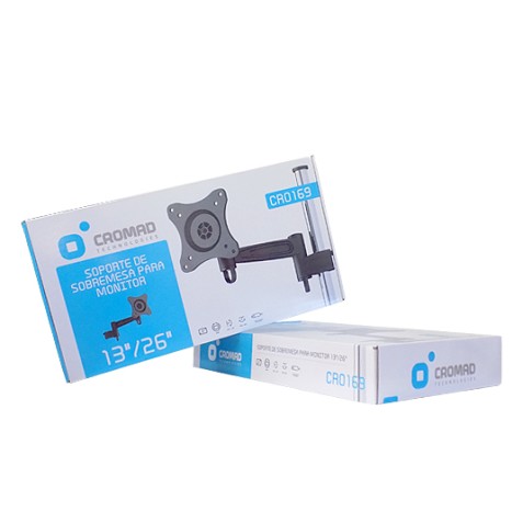 SOPORTE DE MESA 1 MONITOR 13"-26" CROMAD