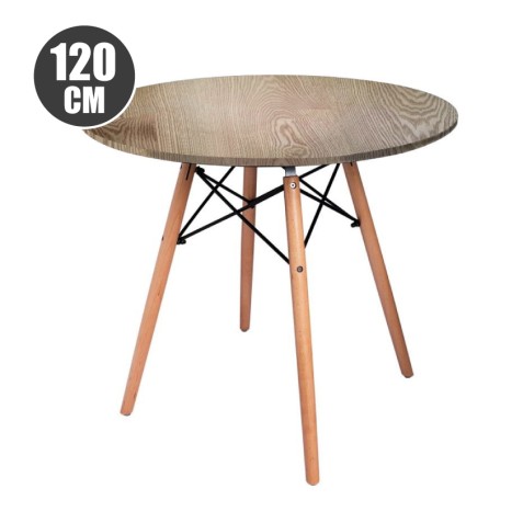 MESA REDONDA DESIGN D600 120CM ROBLE...