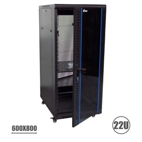 RACK 19" 22U 600X800 PERFORADO CROMAD