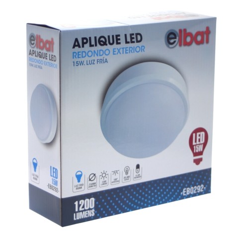APLIQUE LED REDONDO EXTERIOR 15W LUZ...
