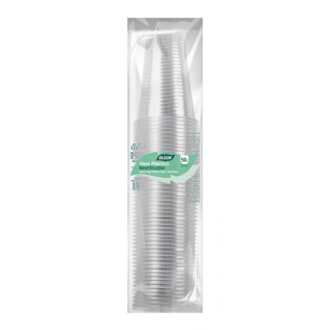 SET 50 VASOS TRANSPARENTE 200CC ALGON