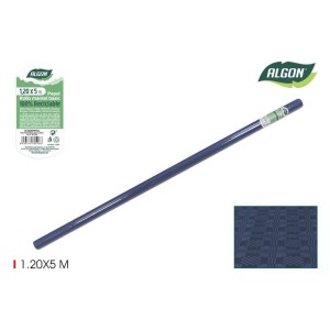 ROLLO MANTEL DE PAPEL 1.2 X 5 METROS ESTAMPADO AZUL MARINO