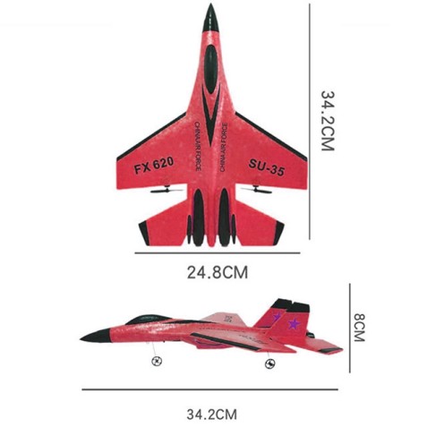 AVION PLANEADOR CONTROL REMOTO ROJO