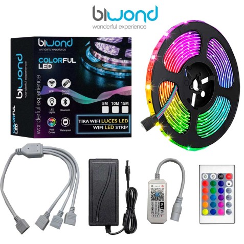 TIRA LED RGB WIFI 15M COLORFUL BIWOND