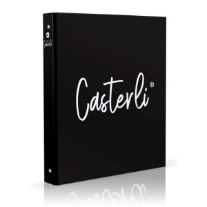 CARPETA 4 ANILLAS 25MM NEGRA CASTERLI
