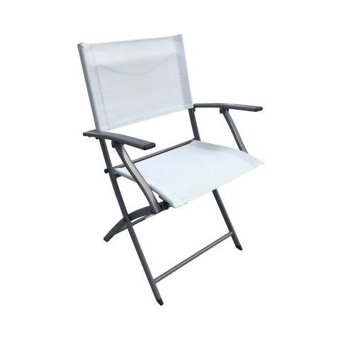SILLA PLEGABLE CON BRAZOS GRIS CLARO...