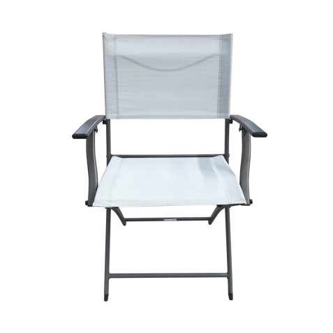 SILLA PLEGABLE CON BRAZOS GRIS CLARO...