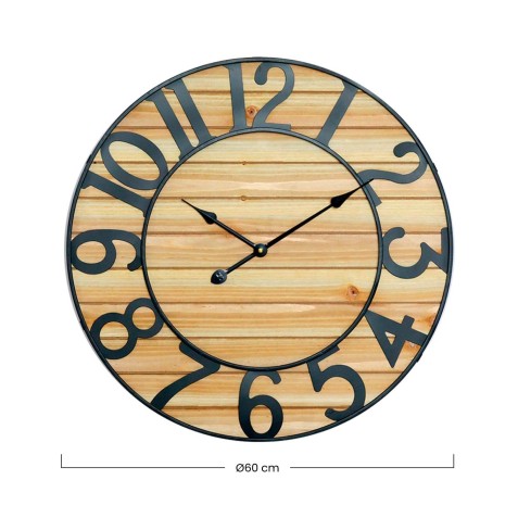 RELOJ PARED VINTAGE NEGRO/MADERA...
