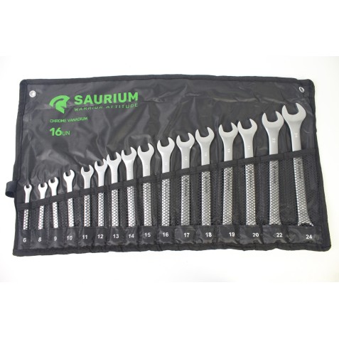 JUEGO LLAVES COMBINADAS 16 PCS SAURIUM