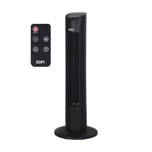 VENTILADOR TORRE CON MANDO A DISTANCIA NEGRO 60W EDM