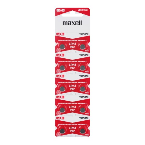 PACK 10 PILAS BOTON LR41/192 1.5V MAXELL