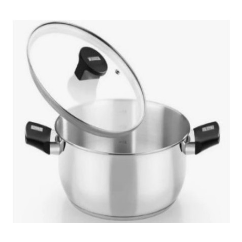 CACEROLA ACERO INOX CON TAPA VIDRIO...