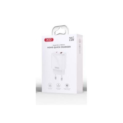 CARGADOR USB+USB-C 20W L158 BLANCO XO
