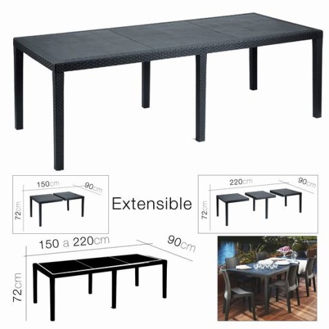 MESA EXTENSIBLE QUEEN ANTRACITA...
