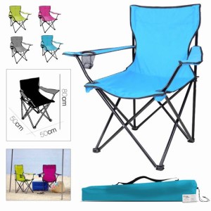 SILLÓN PLEGABLE CAMPING 50X50X80CM COLORES SURTIDOS