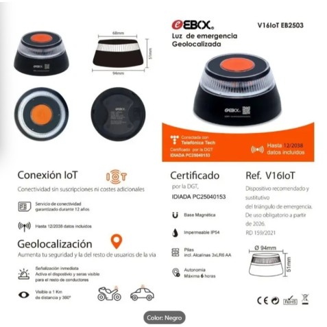 BALIZA V16 GEOLOCALIZADA DGT 3.0 EBOX