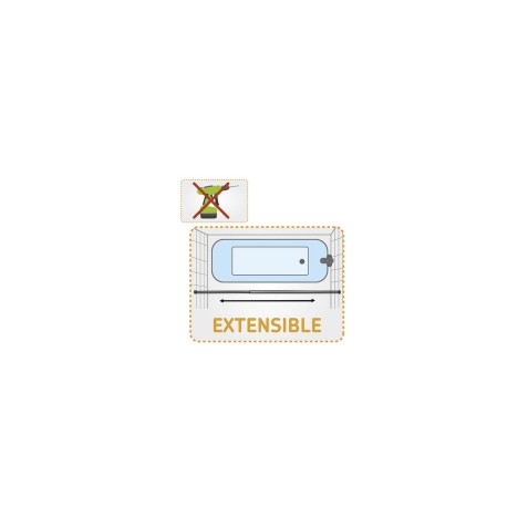 BARRA EXTENSIBLE BAÑO ACERO INOX 22MM...