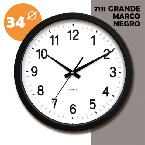 RELOJ GRANDE COLOR NEGRO 34CM DIAMETRO