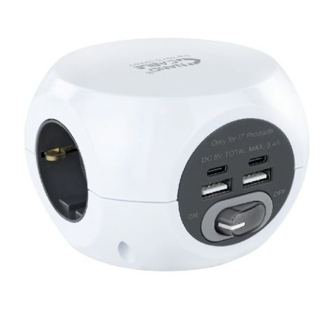 BASE MULTIPLE 3 TOMAS + 4 USB NANOCABLE