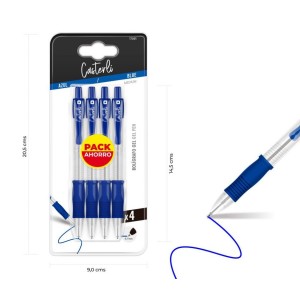 PACK 4 BOLÍGRAFOS GEL 0.7MM AZUL CASTERLI