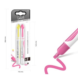 PACK 2 MARCADORES FLUORESCENTE 4MM AMARILLO, ROSA CASTERLI