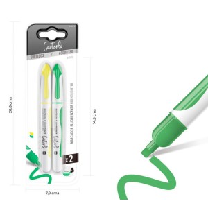 PACK 2 MARCADORES FLUORESCENTE 4MM AMARILLO, VERDE CASTERLI