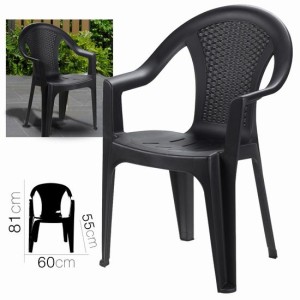 SILLA DE JARDIN ISCHIA ANTRACITA 60X55X81CM