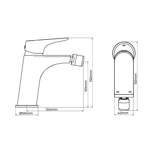 GRIFO MONOMANDO BIDET MODELO CASCAIS