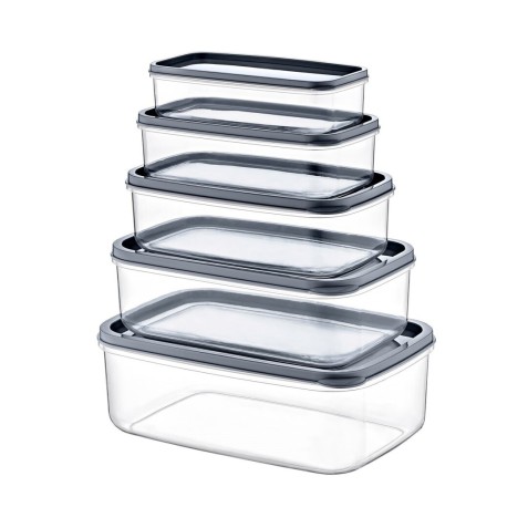 SET 5 TUPPER RECTANGULARES GRIS...