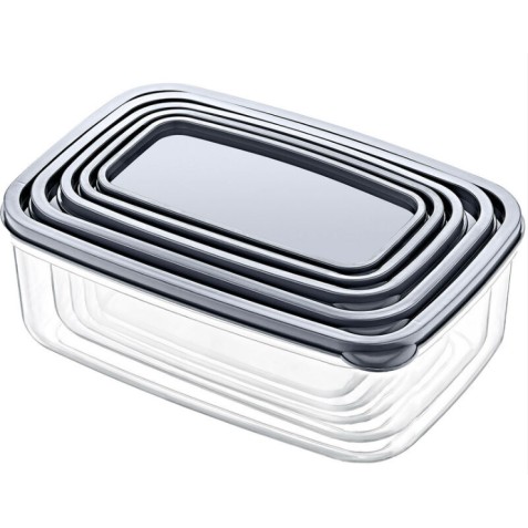 SET 5 TUPPER RECTANGULARES GRIS...