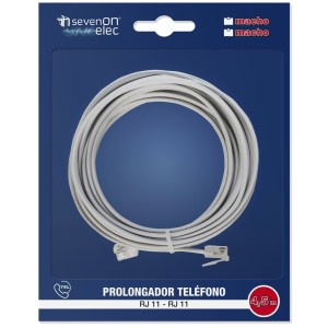 CABLE TELÉFONO RJ11 4.5M 4 VIAS MACHO-MACHO SEVENON