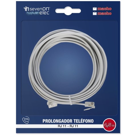 CABLE TELÉFONO RJ11 4.5M 4 VIAS...