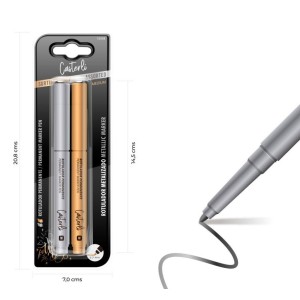 PACK ROTULADORES METALIZADOS 0.7MM COLOR ORO Y PLATA CASTERLI