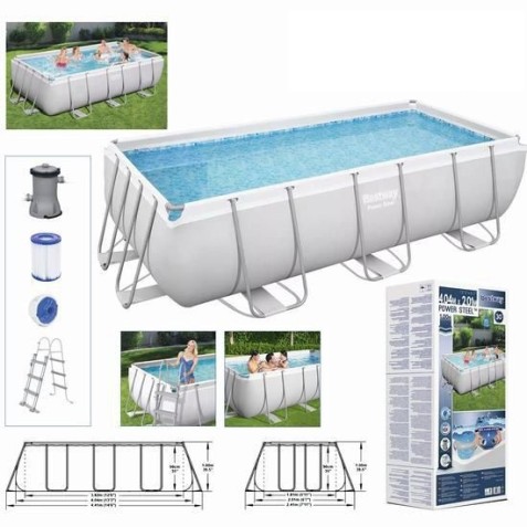 PISCINA RECTANGULAR+ BOMBA FILTRO...