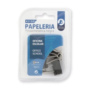 PACK 4 PINZAS METÁLICAS NEGRAS Nº4 KEYZO