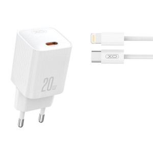 CARGADOR RAPIDO USB-C 20W CON CABLE LIGHHTNING L146 BLANCO XO