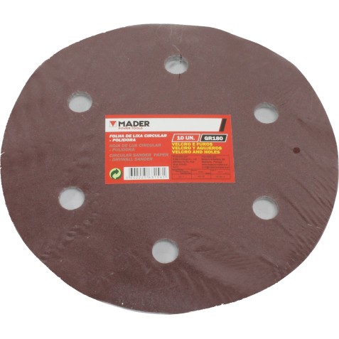 PACK 10 LIJAS 215MM GR180 VELCRO MADER