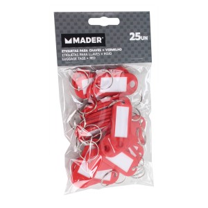 ETIQUETAS PARA LLAVES ROJO 25 Udes. MADER