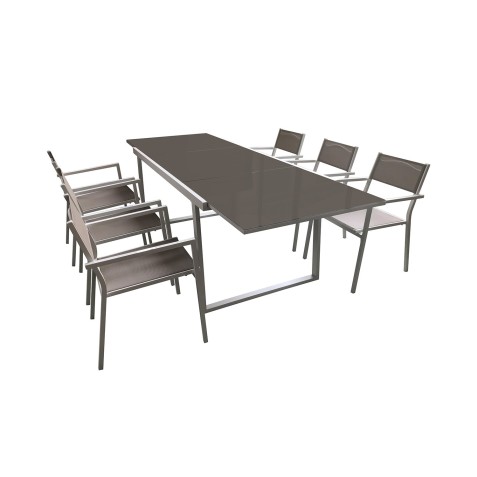 CONJUNTO ALUMINIO MESA EXTERIOR + 6...