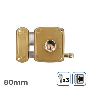CERRADURA A IZQUIERDA 80MM 3 LLAVES