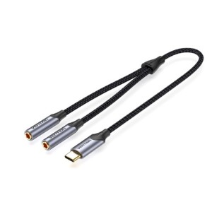 ADAPTADOR USB-C A 2 JACK 3.5 HEMBRA...