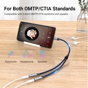 ADAPTADOR USB-C A 2 JACK 3.5 HEMBRA...