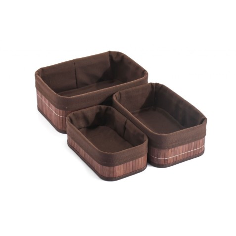 SET 3 CESTAS BROWN BAMBU CONFORTIME