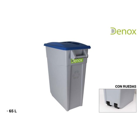 CUBO DE BASURA RECICLAJE TAPA AZUL 65...