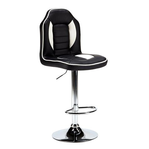 TABURETE GAMING RACING NEGRO/BLANCO...