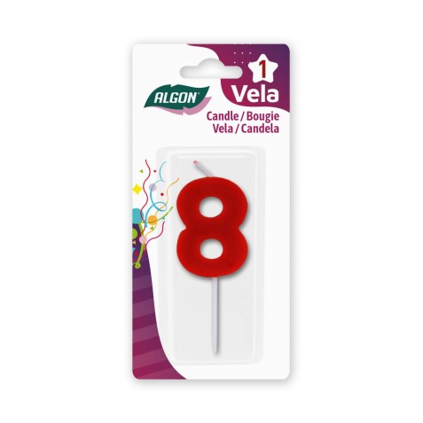 VELA ROJA NUMERO 8 ALGON